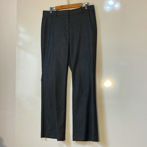 Ann Taylor SZ 10 Kate Fit Charcoal trouser pant career professional essential - Picture 1 of 8
